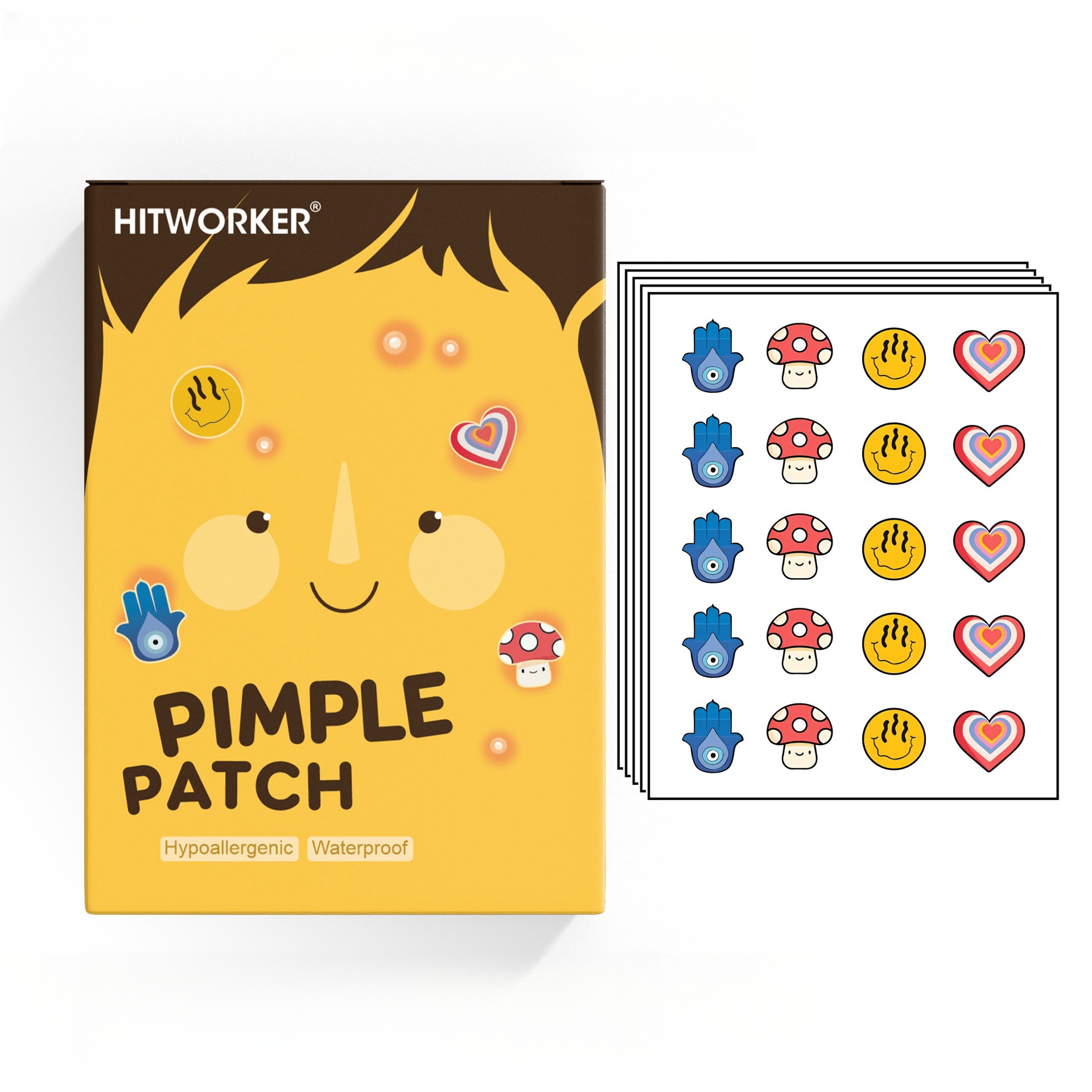 Hydrocolloid Acne Patch - 100Pcs Cute 4 Shapes Acne Pimple