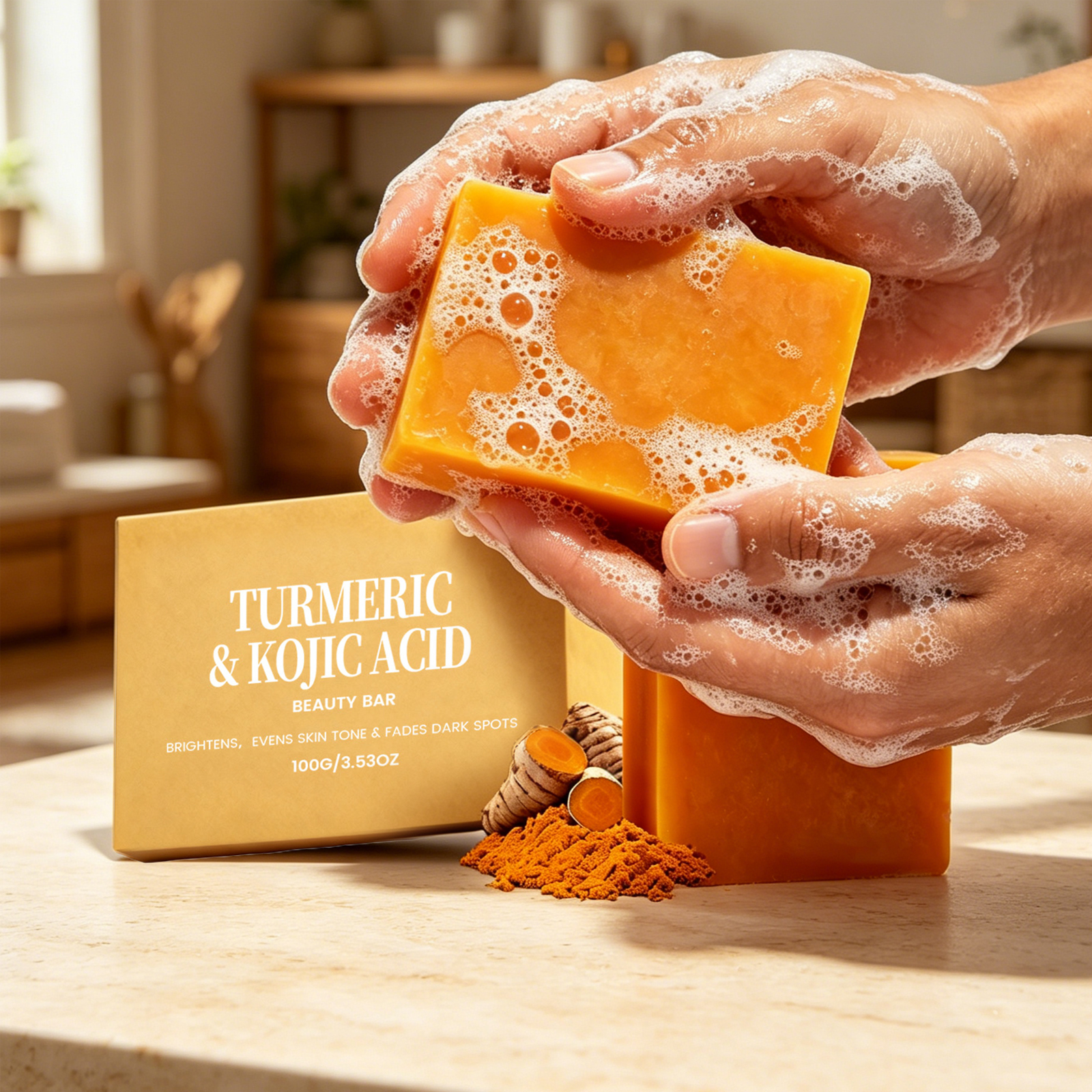 Kojic Acid Soap - Turmeric Kojic Soap Exfoliating Deep Clean