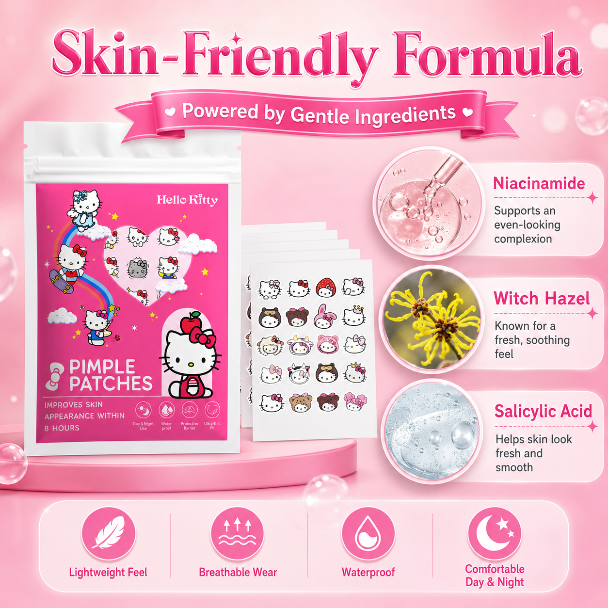100PCS hello kitty Acne patche – Hydrocolloid Acne Patch recenzja i cena