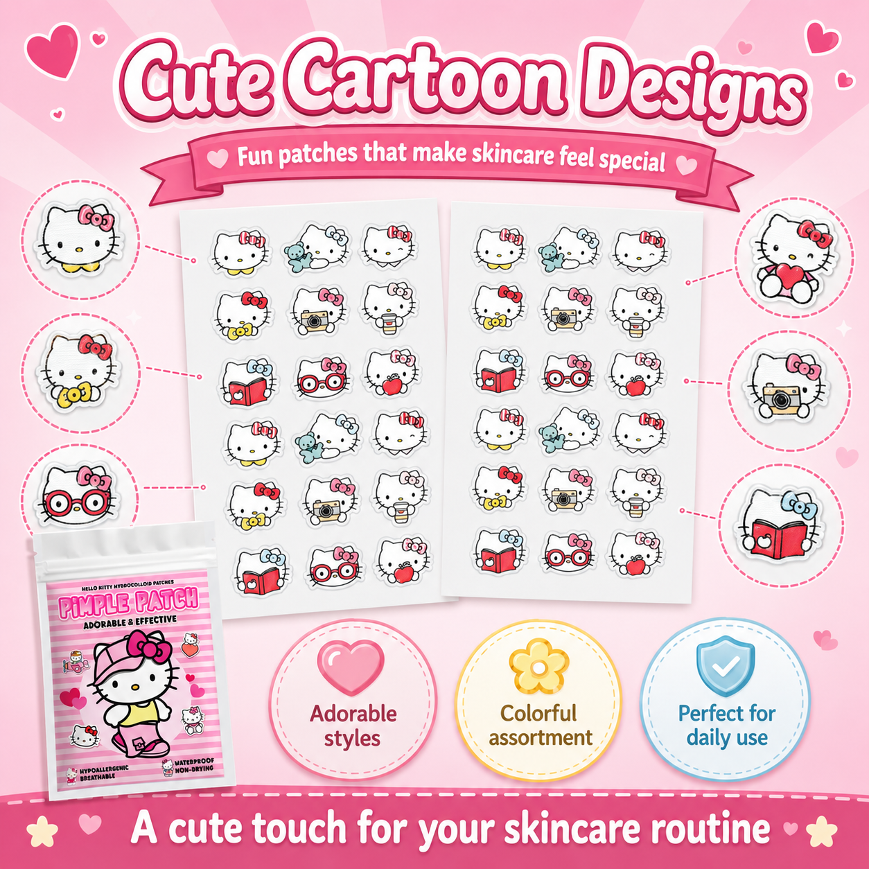 120PCS hello kitty Acne patche – Hydrocolloid Acne Patch recenzja i cena