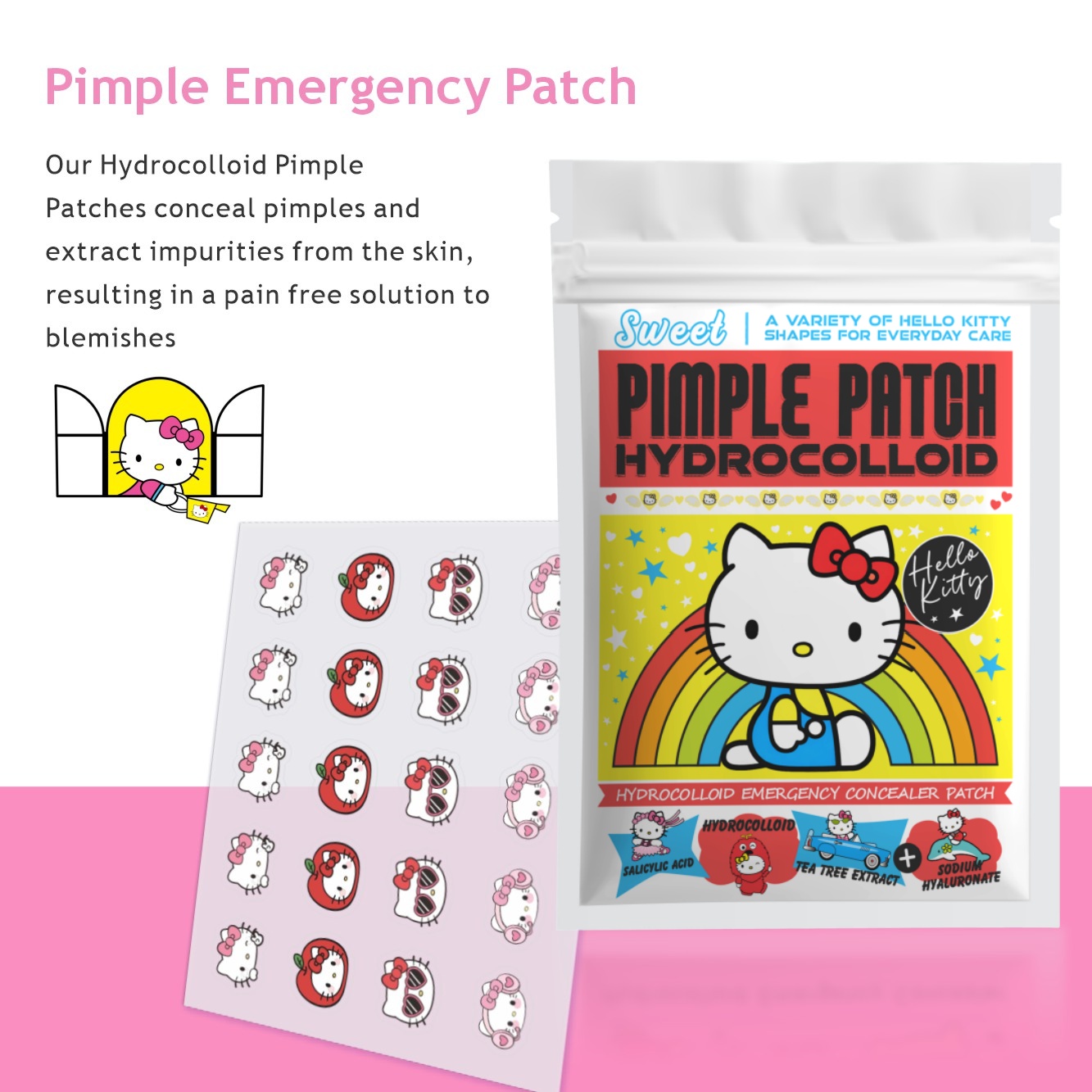100PCS hello kitty Acne patche – Hydrocolloid Acne Patch recenzja i cena