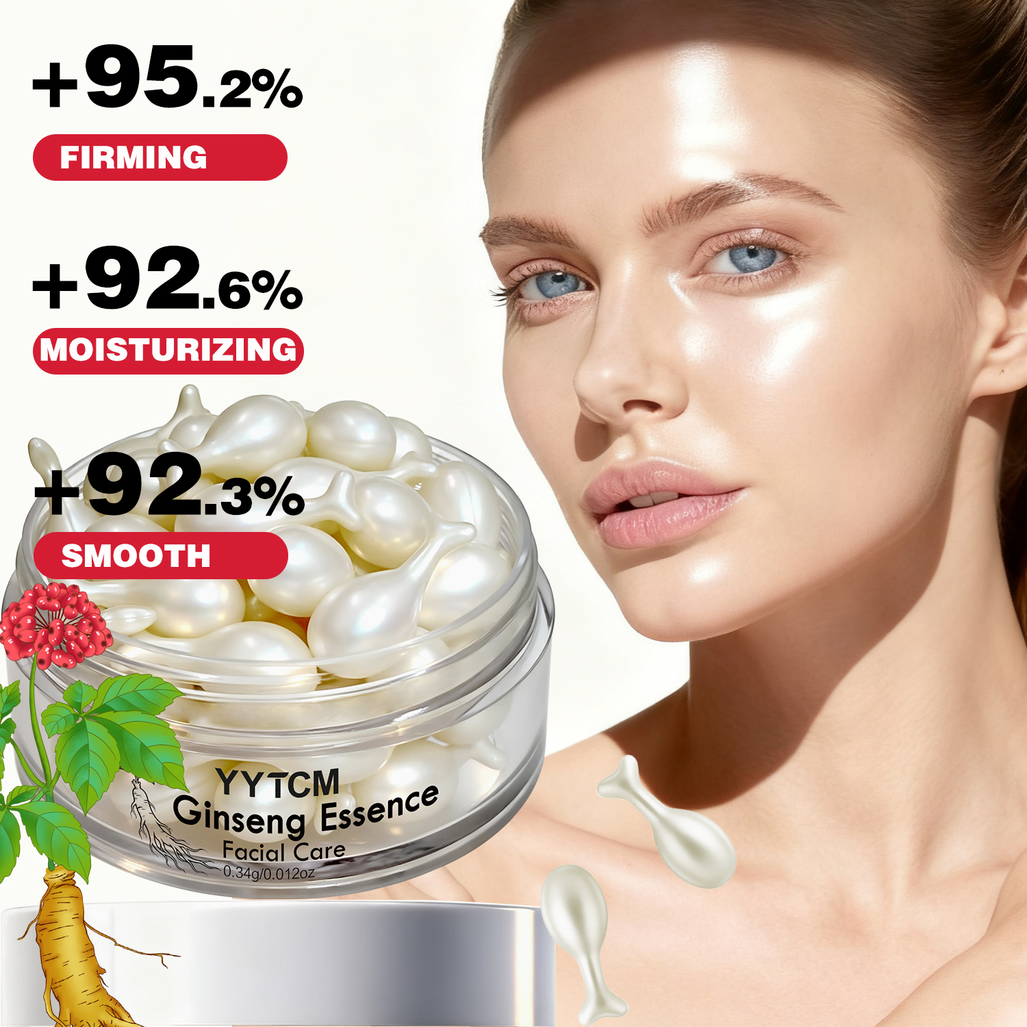 Ginseng Essence Capsules, Mois – Niacinamide Brightening Serum recenzja i cena