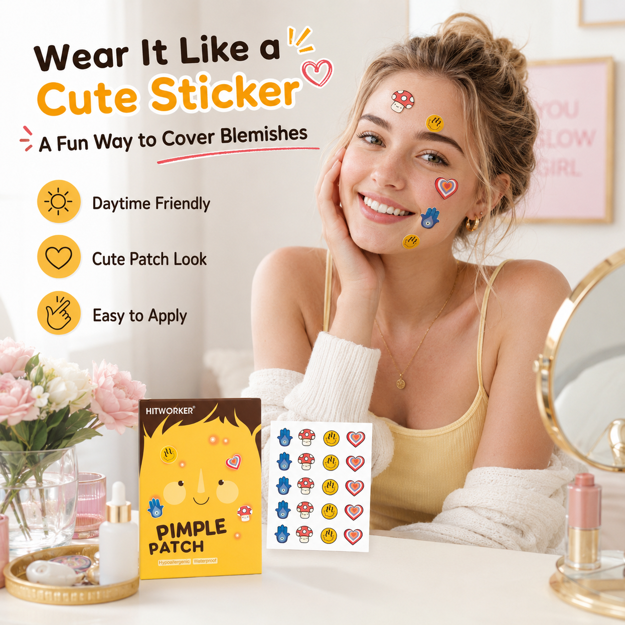100Pcs Cute 4 Shapes Acne Pimp – Hydrocolloid Acne Patch recenzja i cena