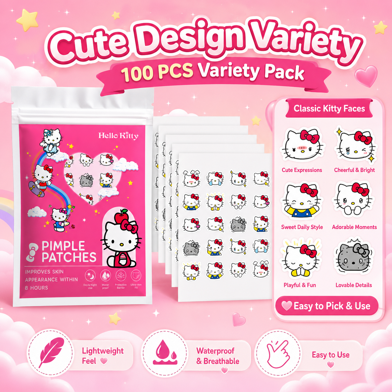 100PCS hello kitty Acne patche – Hydrocolloid Acne Patch recenzja i cena