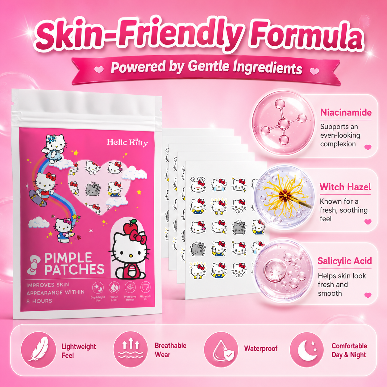 100PCS hello kitty Acne patche – Hydrocolloid Acne Patch recenzja i cena