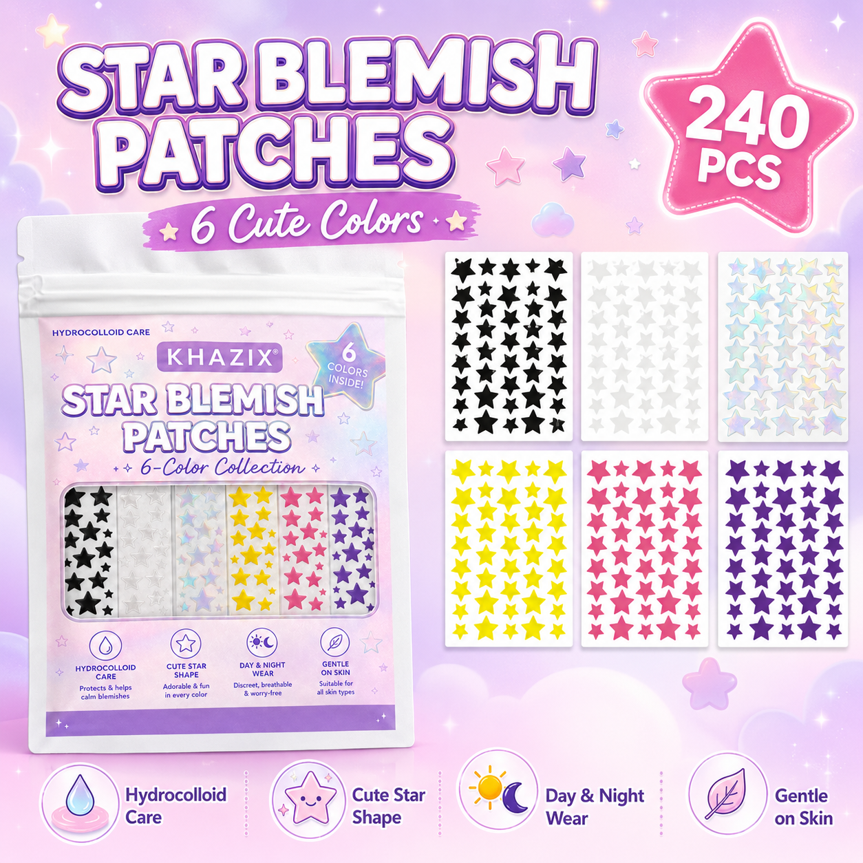 240PCS Star Pimple Patches For – Hydrocolloid Acne Patch recenzja i cena