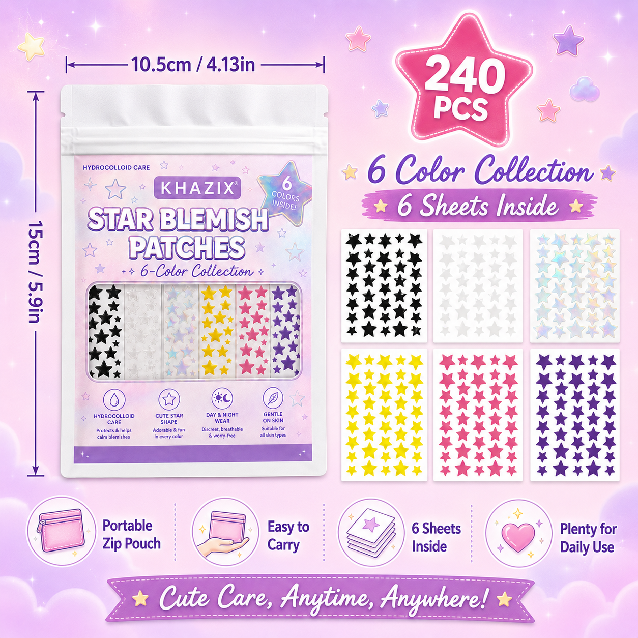 240PCS Star Pimple Patches For – Hydrocolloid Acne Patch recenzja i cena