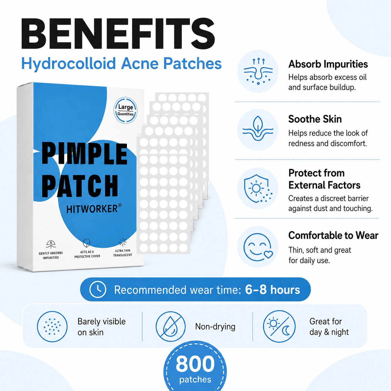 800Pcs Hydrocolloid Acne Pimpl – Hydrocolloid Acne Patch recenzja i cena
